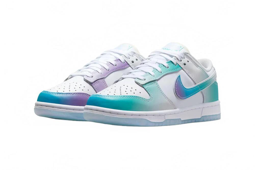 NEW NIKE women's dunk low mermaid shoes in white